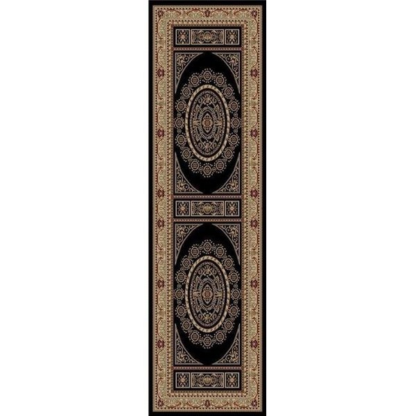 Concord Global Trading Concord Global 44132 2 ft. 3 in. x 7 ft. 7 in. Jewel Aubusson - Black 44132